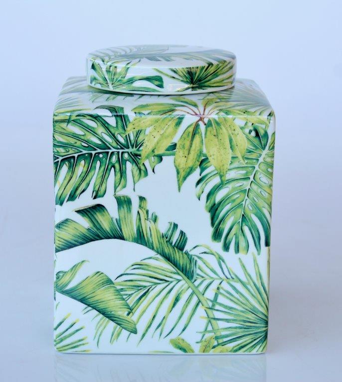Square Palm Leaf Jar With Lid